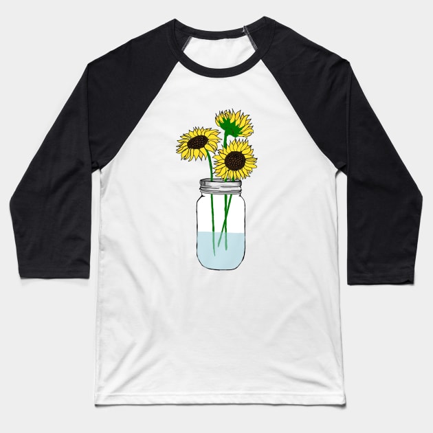 Sunflowers in a Jar Baseball T-Shirt by lolosenese